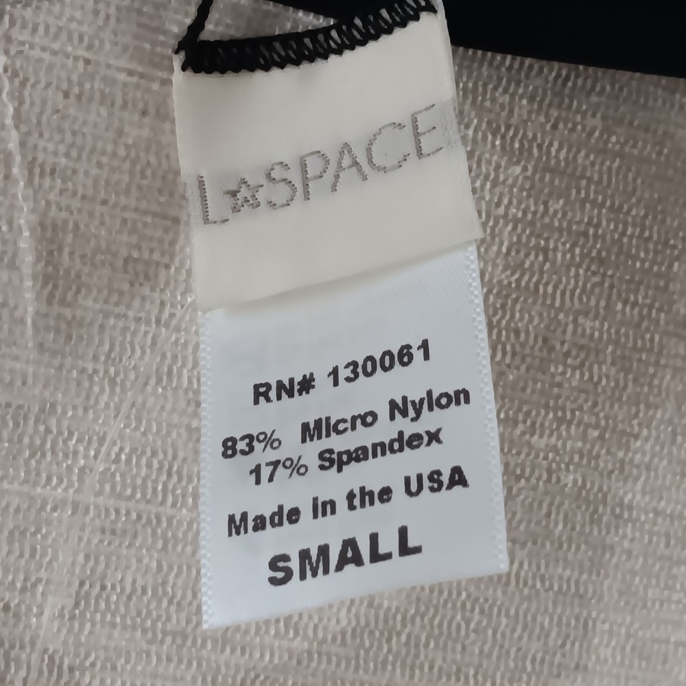 L Space by Monica Wise Black White Print Cross Back Halter‎ Bikini Top S - Picture 5 of 9